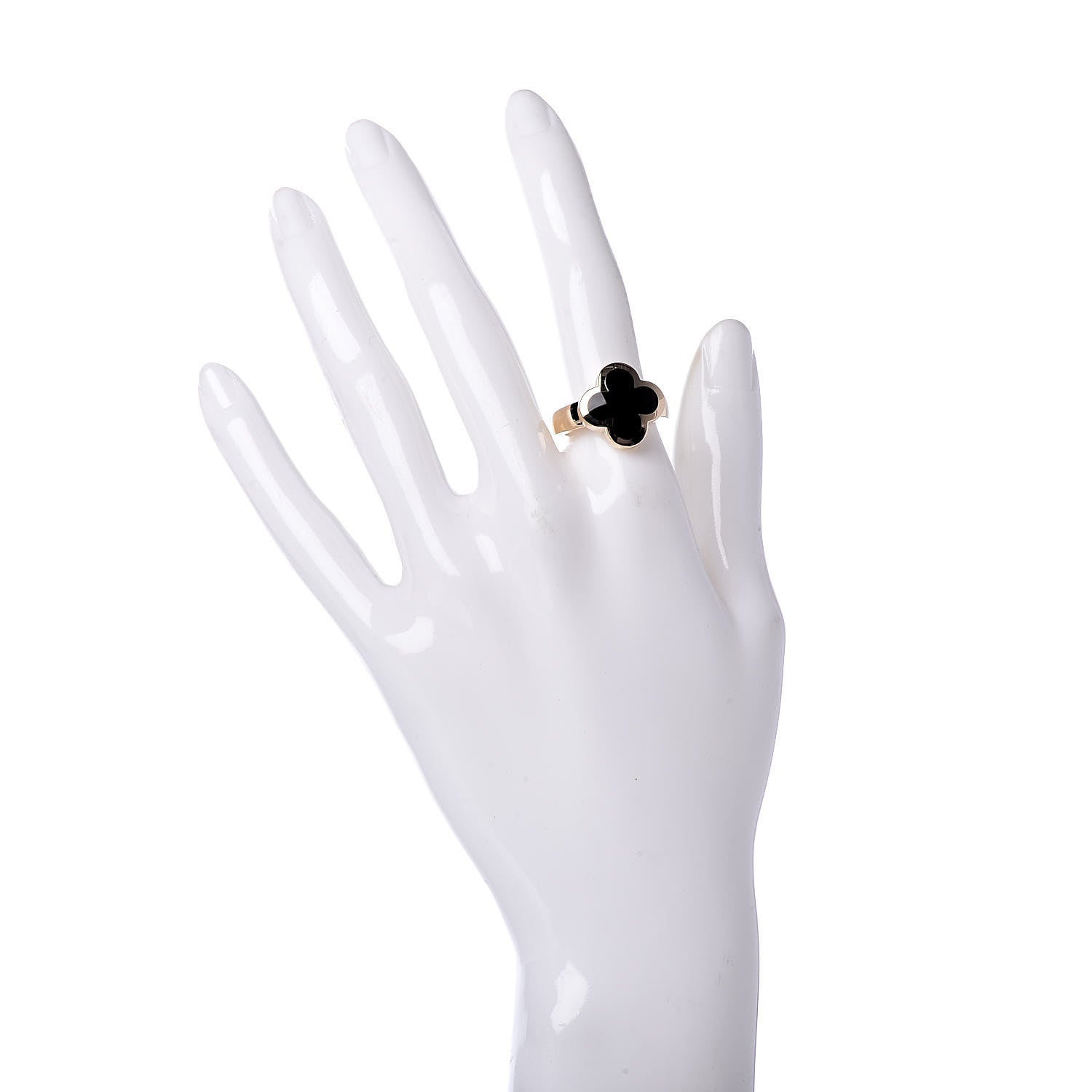 Van Cleef & Arpels 18K Yellow Gold Mother of Pearl Pure Alhambra Ring 53 6.5 2 of 7
