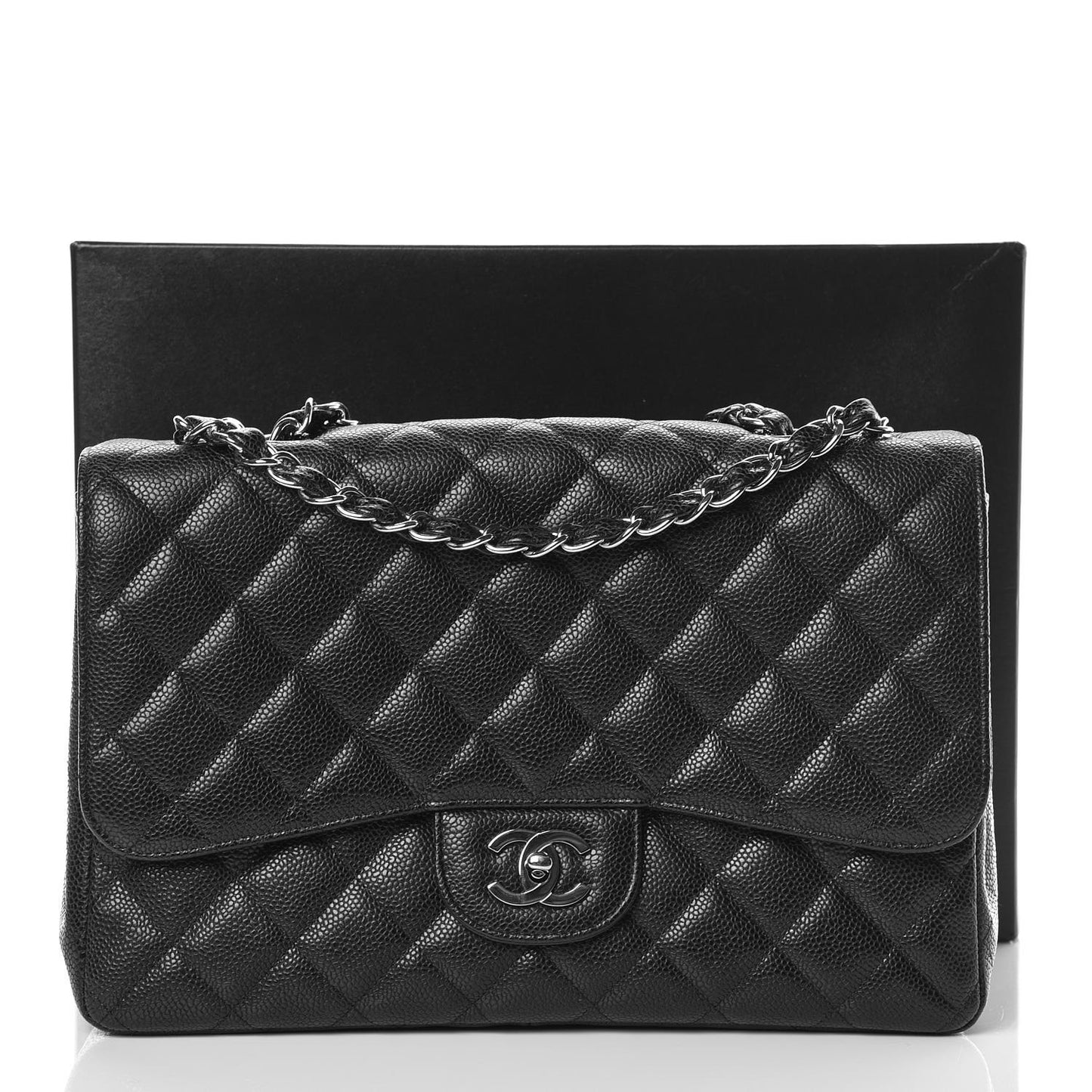 Caviar Quilted Jumbo Single Flap Black