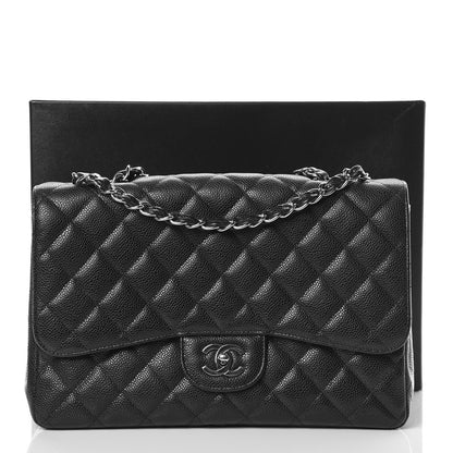 Chanel Caviar Quilted Jumbo Single Flap Black 13 of 13