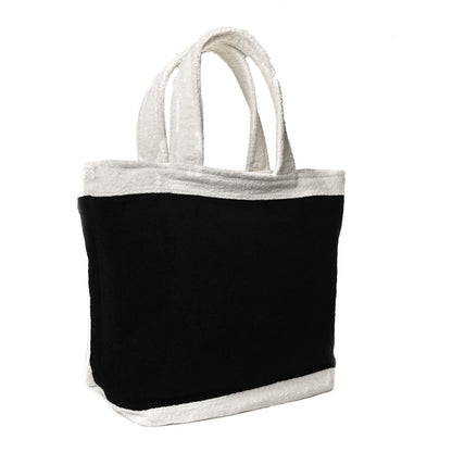 Chanel Terry Cotton CC Beach Tote Towel Set Black White 3 of 11