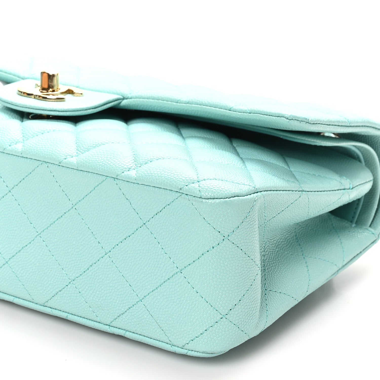 Chanel Caviar Quilted Medium Double Flap Light Blue 10 of 10