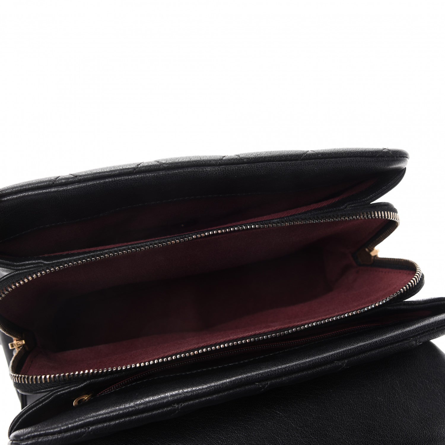 Chanel Shiny Sheepskin Quilted Small Trapezio Flap Black 5 of 11