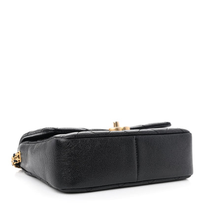 Chanel Shiny Caviar Quilted Small Chain Melody Flap Black 4 of 13