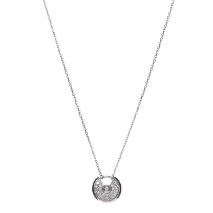Cartier 18K White Gold Diamond XS Amulette de Pendant Necklace 1 of 7