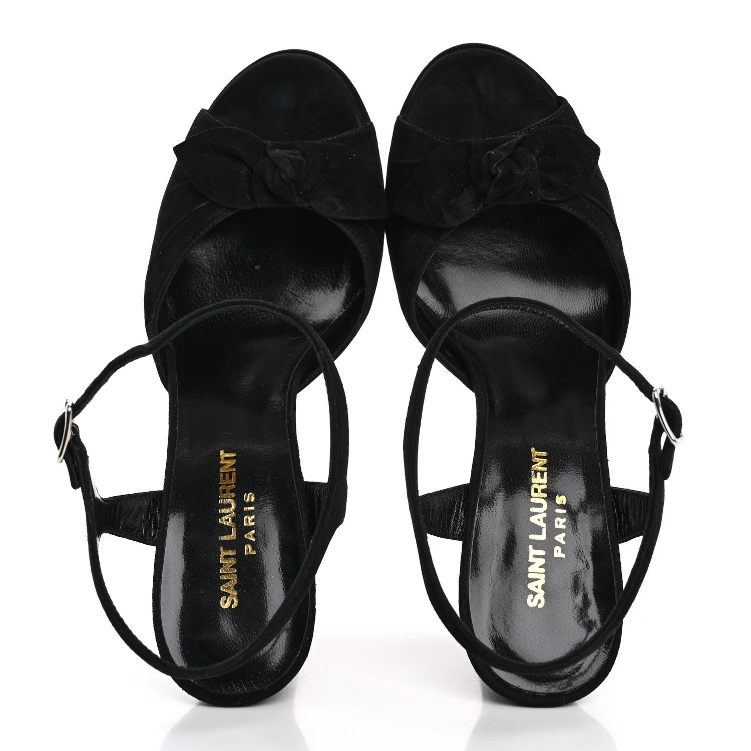 Saint Laurent Suede Bianca 85 Platform Sandals 37 Black 2 of 13