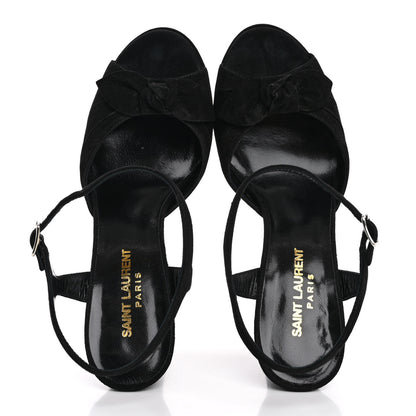 Saint Laurent Suede Bianca 85 Platform Sandals 37 Black 2 of 13
