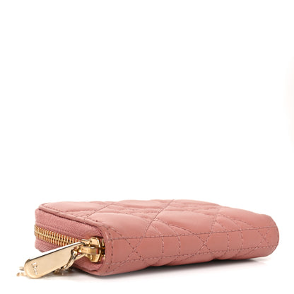 Christian Dior Lambskin Cannage Small Lady Dior Voyageur Coin Purse Rose Des Vents 4 of 7