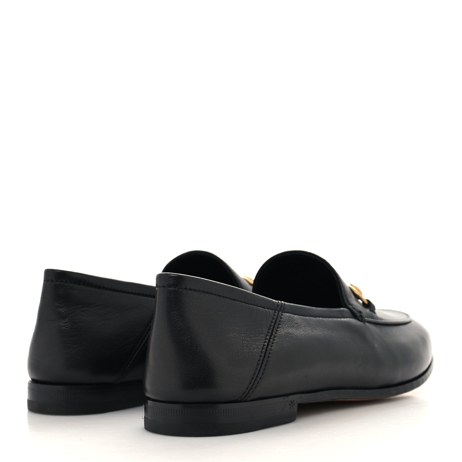 Gucci Lambskin Womens Brixton Horsebit Loafers 37.5 Black 4 of 8