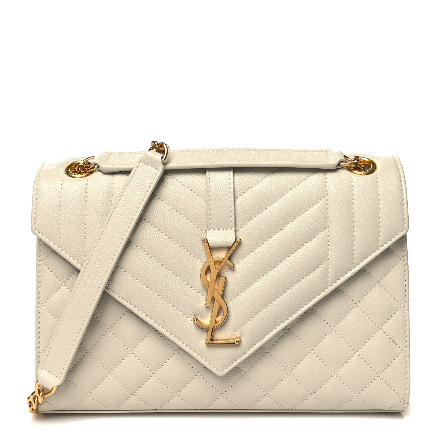 Grain De Poudre Textured Mixed Matelasse Triquilt Medium Monogram Satchel Crema Soft