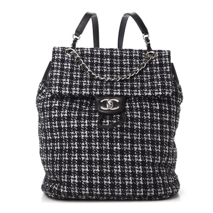 Chanel Tweed Large Urban Spirit Backpack Black White 1 of 10