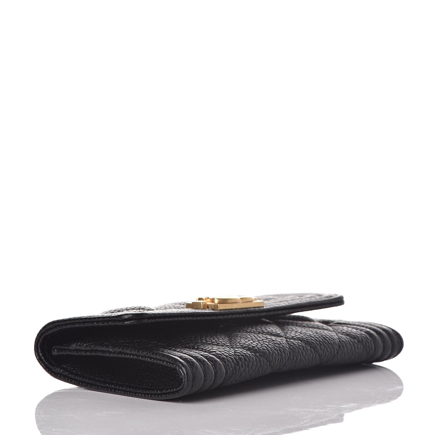 Caviar Quilted Boy Flap Card Holder Black