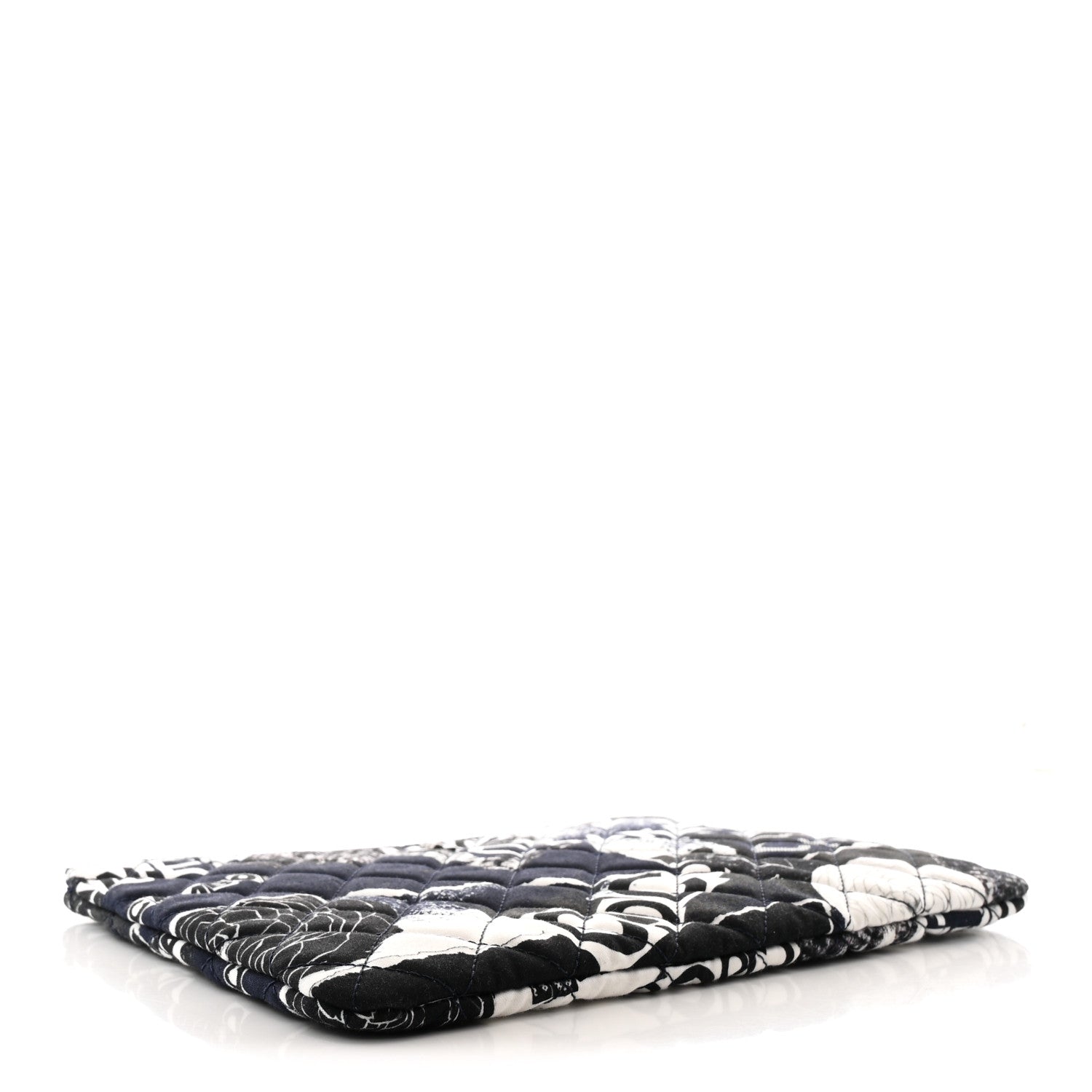 Chanel Jersey Quilted Graffiti Large Reissue Cosmetic Case Black White 4 of 8