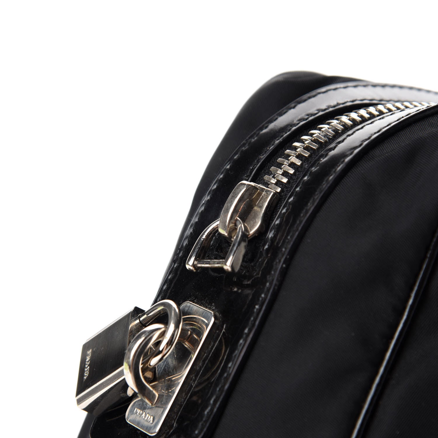 Prada Tessuto Nylon Vernice Bauletto Black 8 of 15