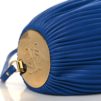 Loewe Lambskin Pleated Bracelet Pouch Shoulder Bag Royal Blue 7 of 8