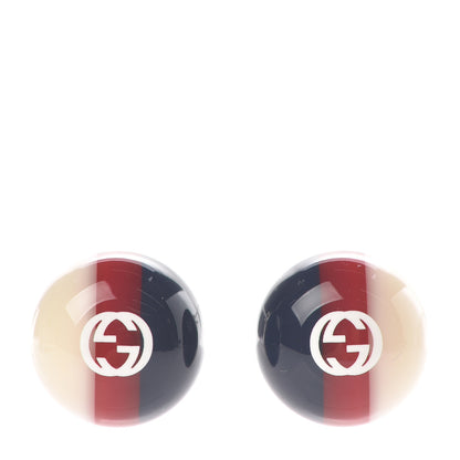 Gucci Resin Web Stud Earrings Blue Red 1 of 4