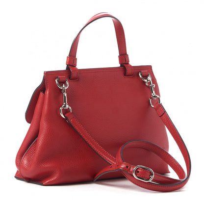 Gucci Cellarius Calfskin Small Bamboo Daily Top Handle Bag Hibiscus Red 3 of 9