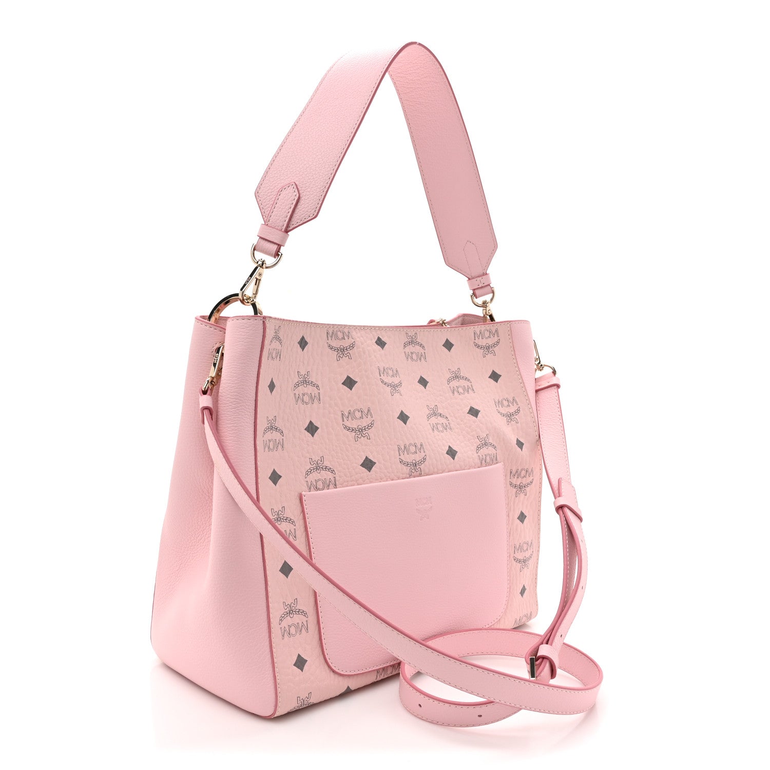 MCM Visetos Medium Aren Hobo Powder Pink 3 of 11