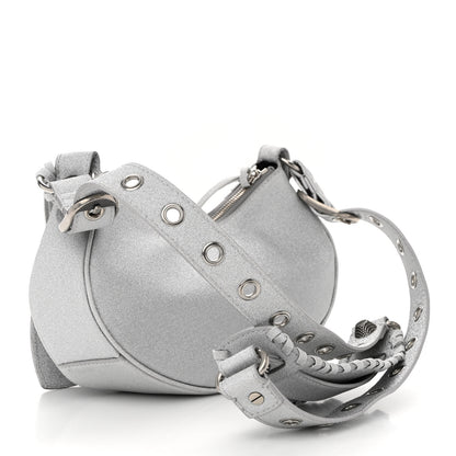 Balenciaga Sparkling Fabric Le Cagole Shoulder Bag XS Silver 3 of 9
