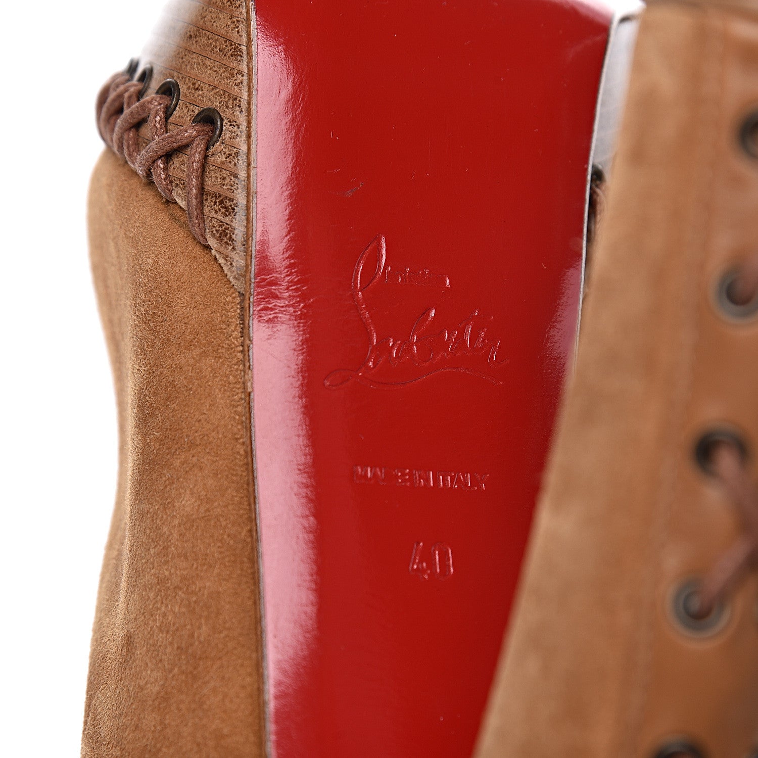 Christian Louboutin Suede Step N Roll 140 Platform Boots 40 Cuir Jaune 8 of 8