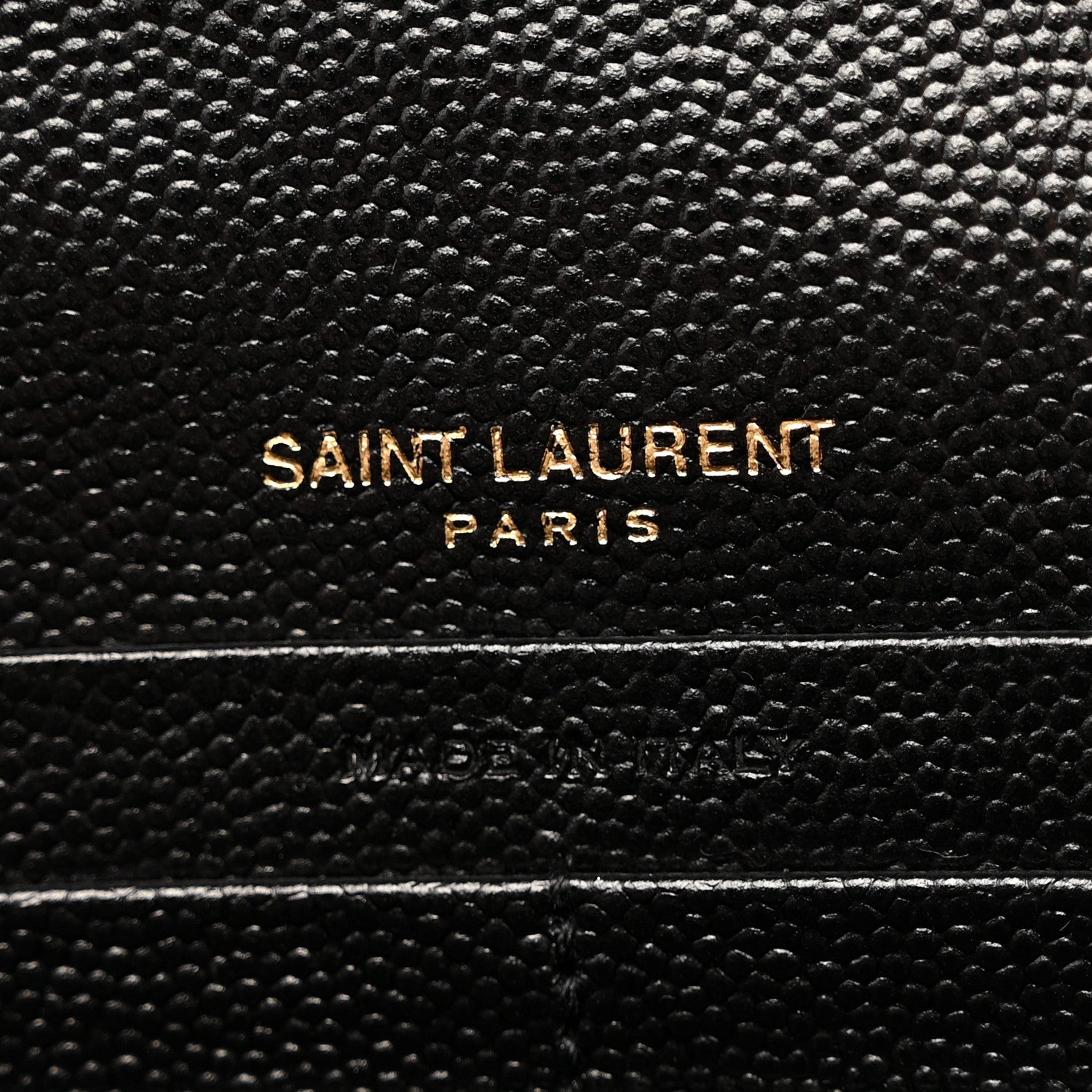 Saint Laurent Grain De Poudre Matelasse Chevron Monogram Chain Wallet Black 6 of 11