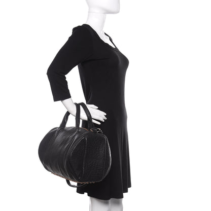 Alexander Wang Pebbled Lambskin Rocco Black Rose Gold Hardware 3 of 10