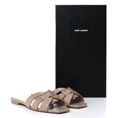 Saint Laurent Calfskin Tribute 05 Slide Sandals 36 Dark Beige 8 of 8