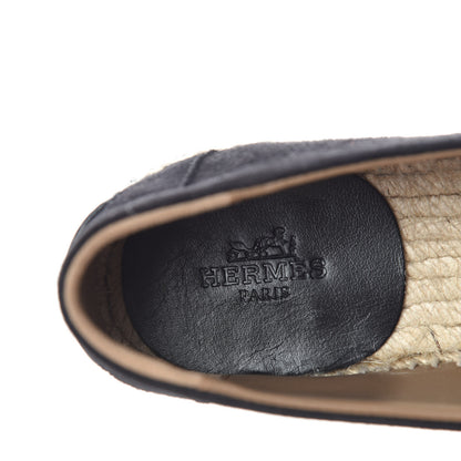 Hermes Suede Calfskin Womens Trip Espadrilles 36 Black 7 of 9