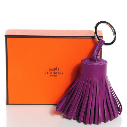 Hermes Lambskin Carmen Tassel Key Holder Anemone 6 of 6