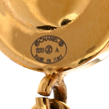 Chanel Metal Large Paris Button Earrings Gold 4 of 4