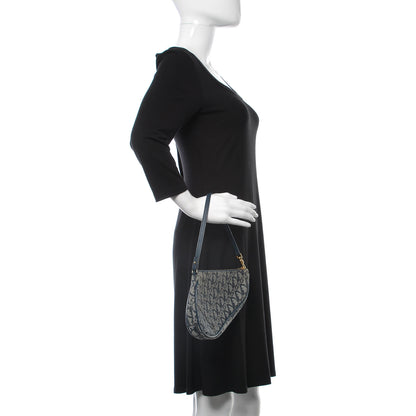 Christian Dior Monogram Mini Saddle Pochette Navy 2 of 10