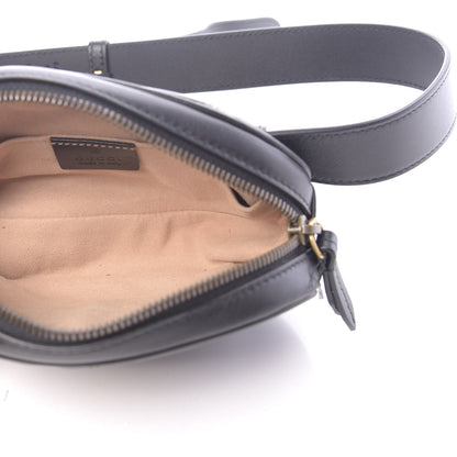Gucci Calfskin Matelasse GG Marmont Belt Bag 95 38 Black 5 of 11
