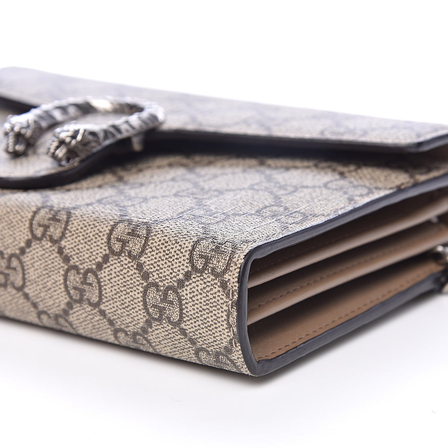 GG Supreme Monogram Mini Dionysus Chain Wallet Beige Taupe