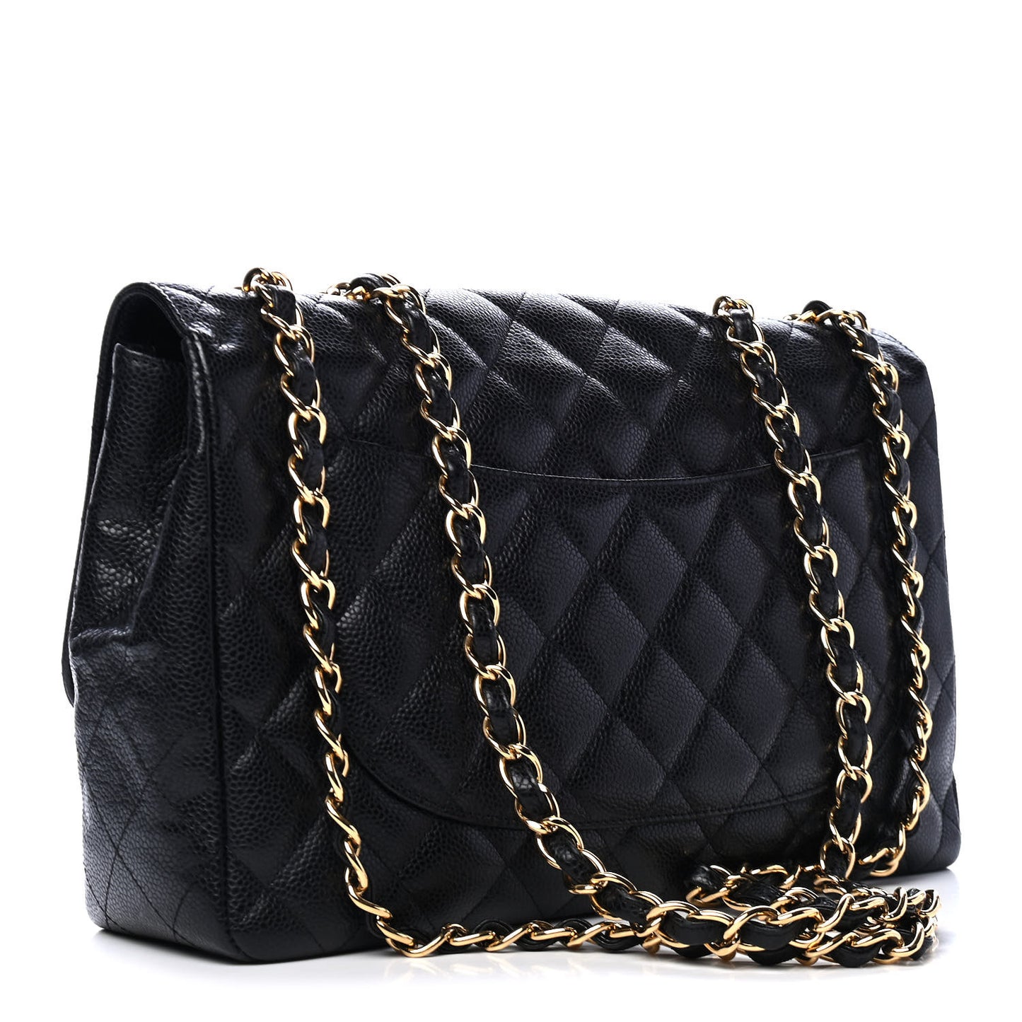 Caviar Quilted Jumbo Single Flap Black