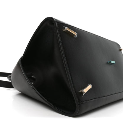 Salvatore Ferragamo Calfskin Small Hug Bag Black Flame Red 17 of 19