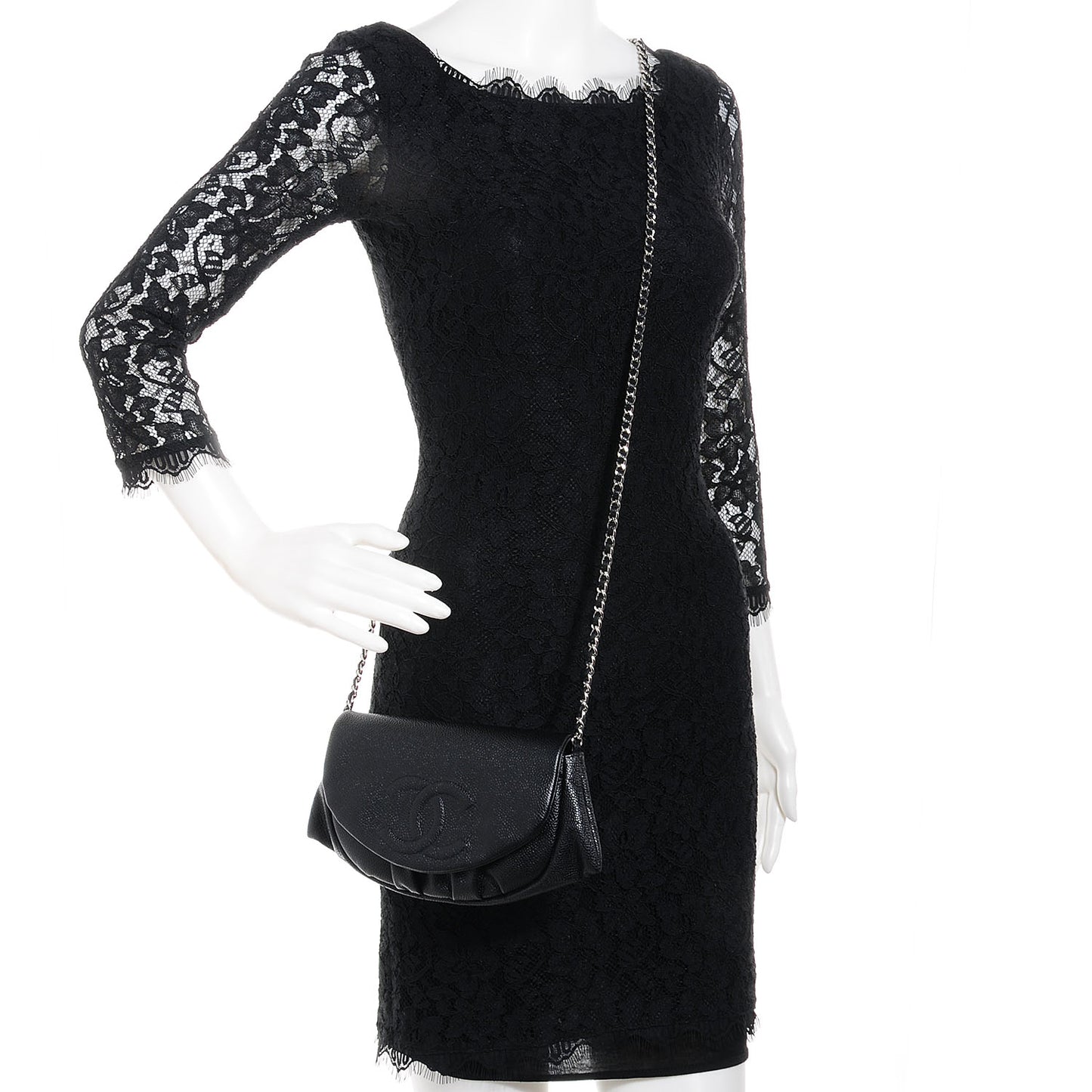 Caviar Half Moon Wallet On Chain WOC Black