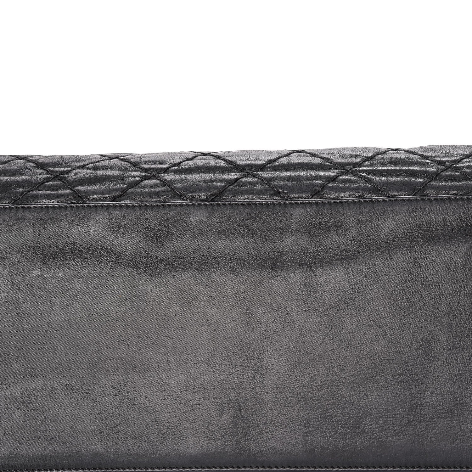 Chanel Iridescent Calfskin Large Just Mademoiselle Bowling Bag Black 14 of 15