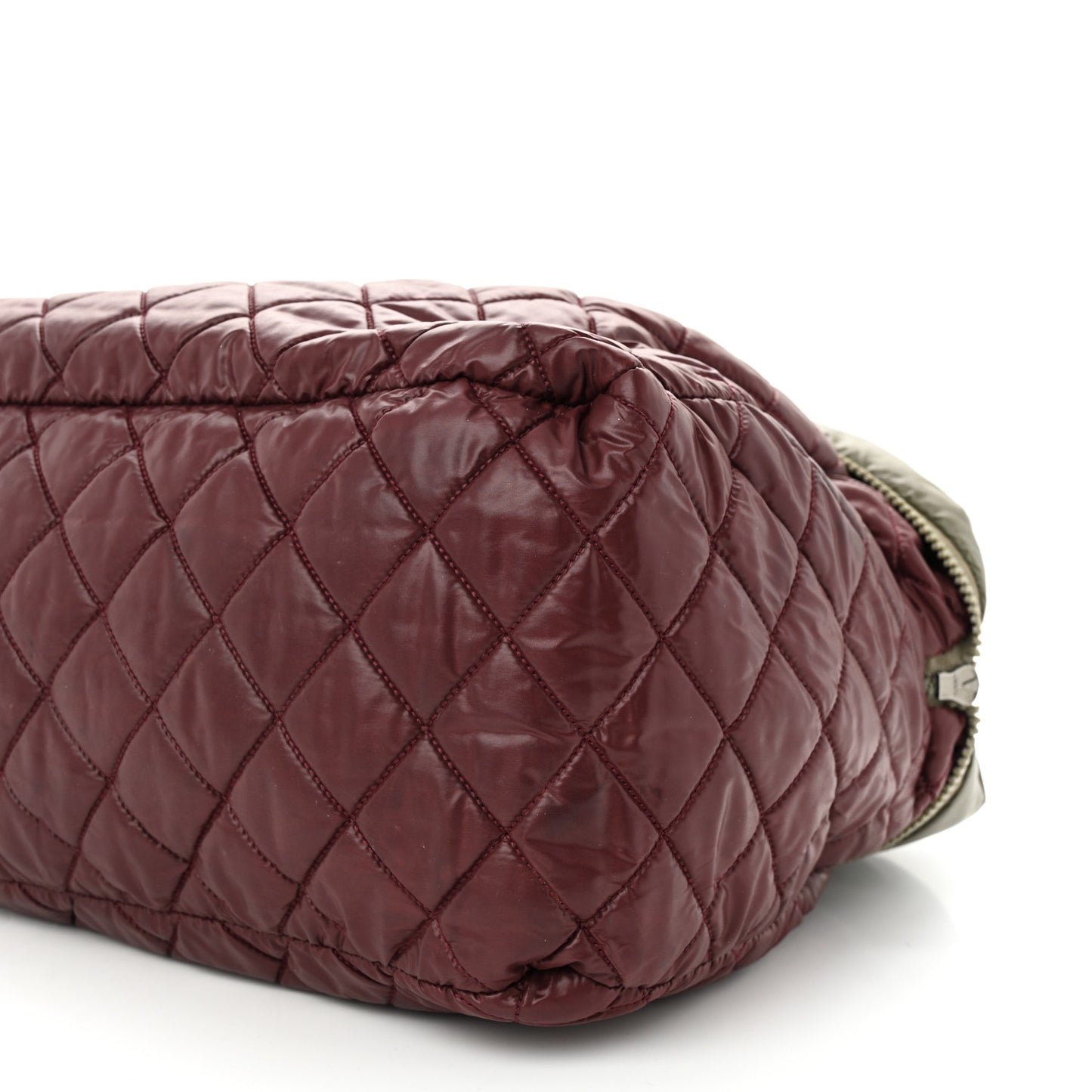 Nylon Quilted Small Coco Cocoon Reversible Tote Gray
