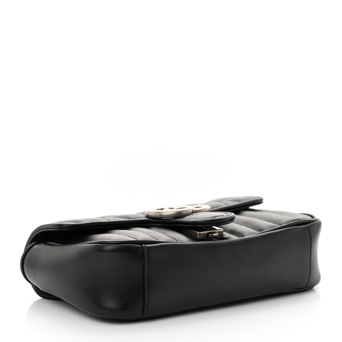 Calfskin Matelasse Aria Mini GG Marmont Shoulder Bag Black