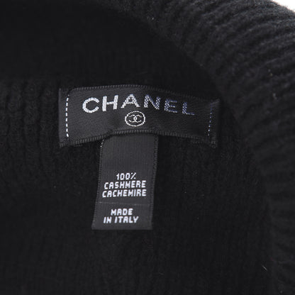 Chanel Cashmere CC Beanie Hat Black 4 of 4