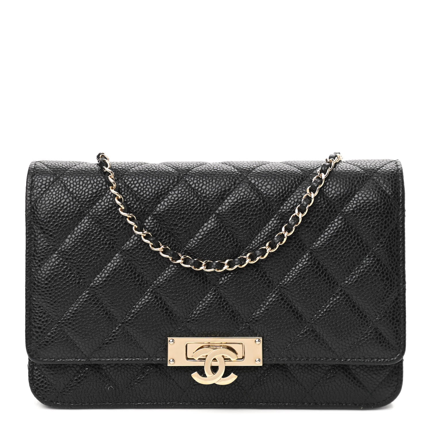 Chanel Caviar Quilted Golden Class Wallet On Chain WOC Black 1 of 14