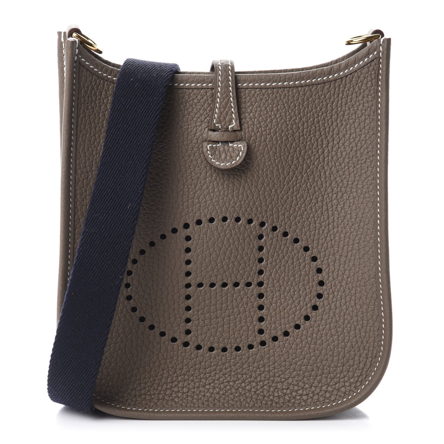 Hermes Taurillon Clemence Amazone Evelyne TPM Etoupe Bleu Indigo 1 of 10