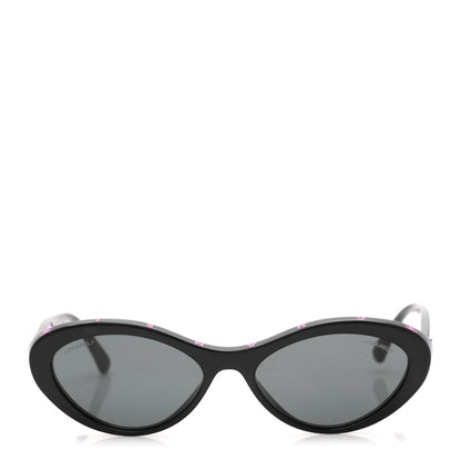 Chanel Acetate Oval Sunglasses 5416-A Black Pink 2 of 8