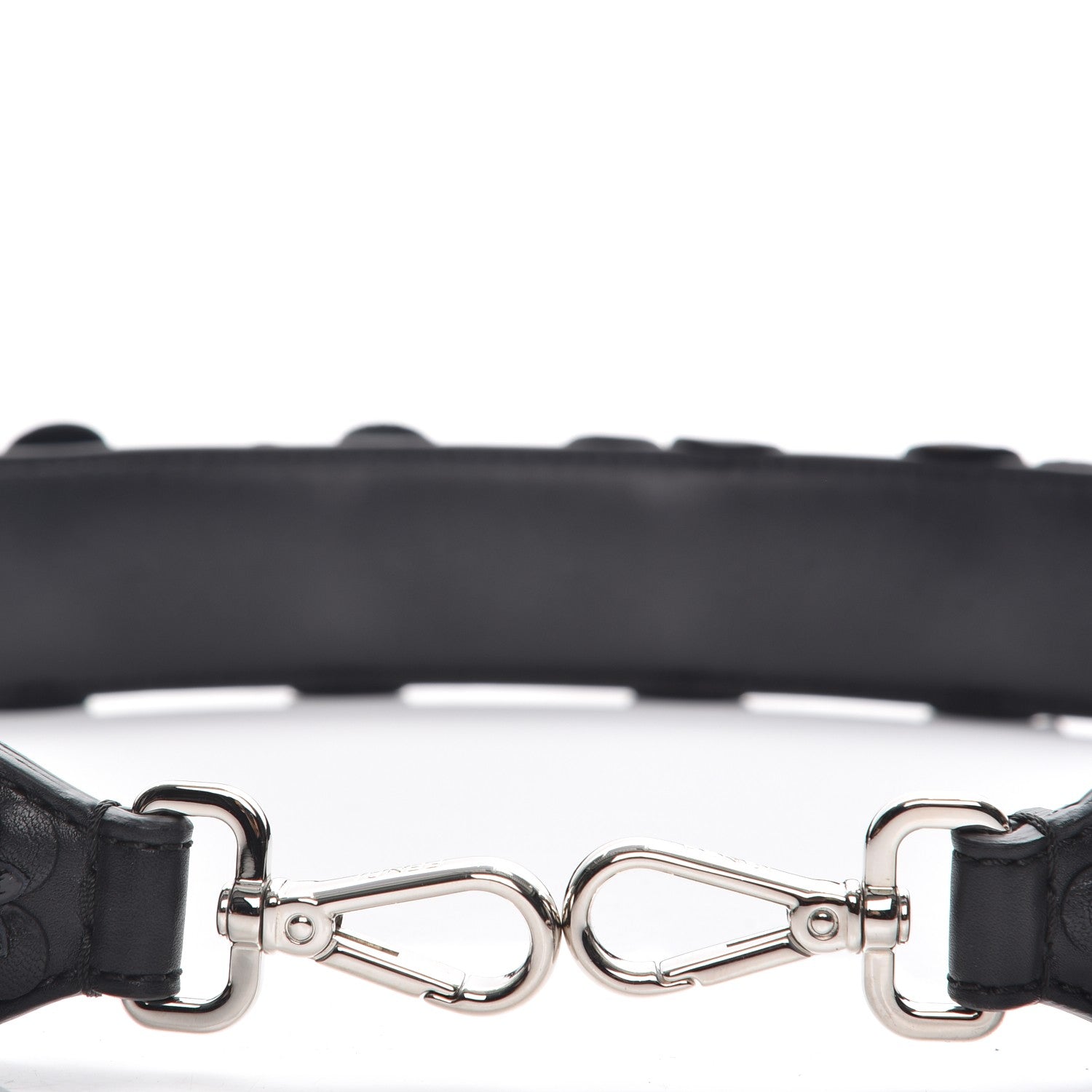 Fendi Vitello Dolce Nappa Patent Flowerland Studded Strap You Black 4 of 5