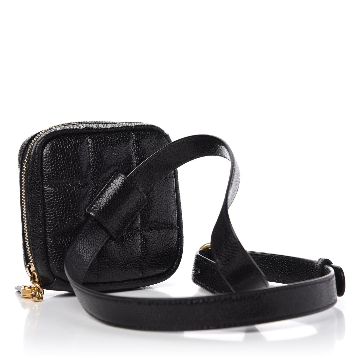 Caviar Quilted Coin Purse Belt Bag Black