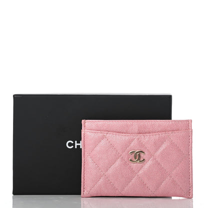 Chanel Iridescent Caviar Quilted Card Holder Rose Pink 8 of 8