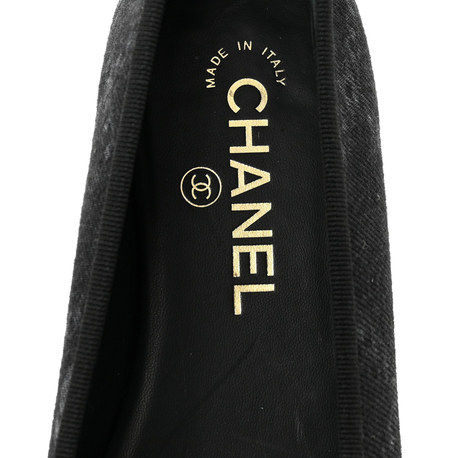 Chanel Denim Printed Cap Toe Ballerina Flats 38 Black White 7 of 10
