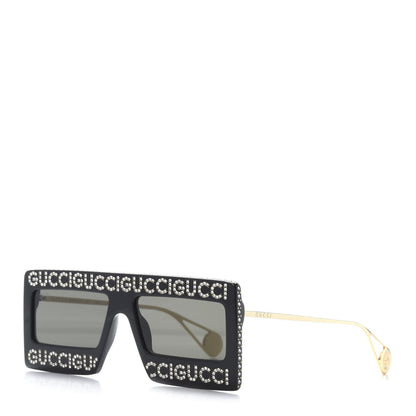 Gucci Acetate Crystal Mask-Frame Sunglasses GG0431S Black 1 of 8