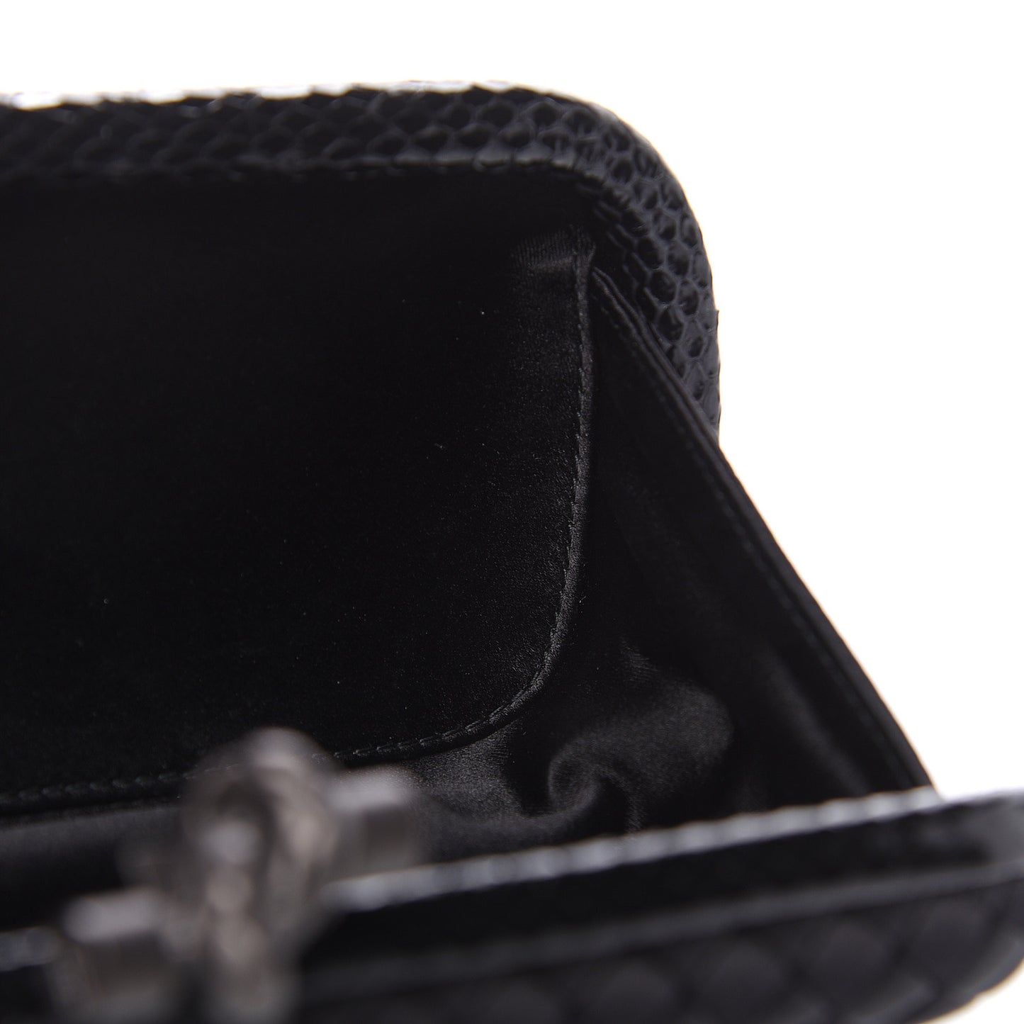 Satin Ayers Intreccio Impero Stretch Knot Clutch Black