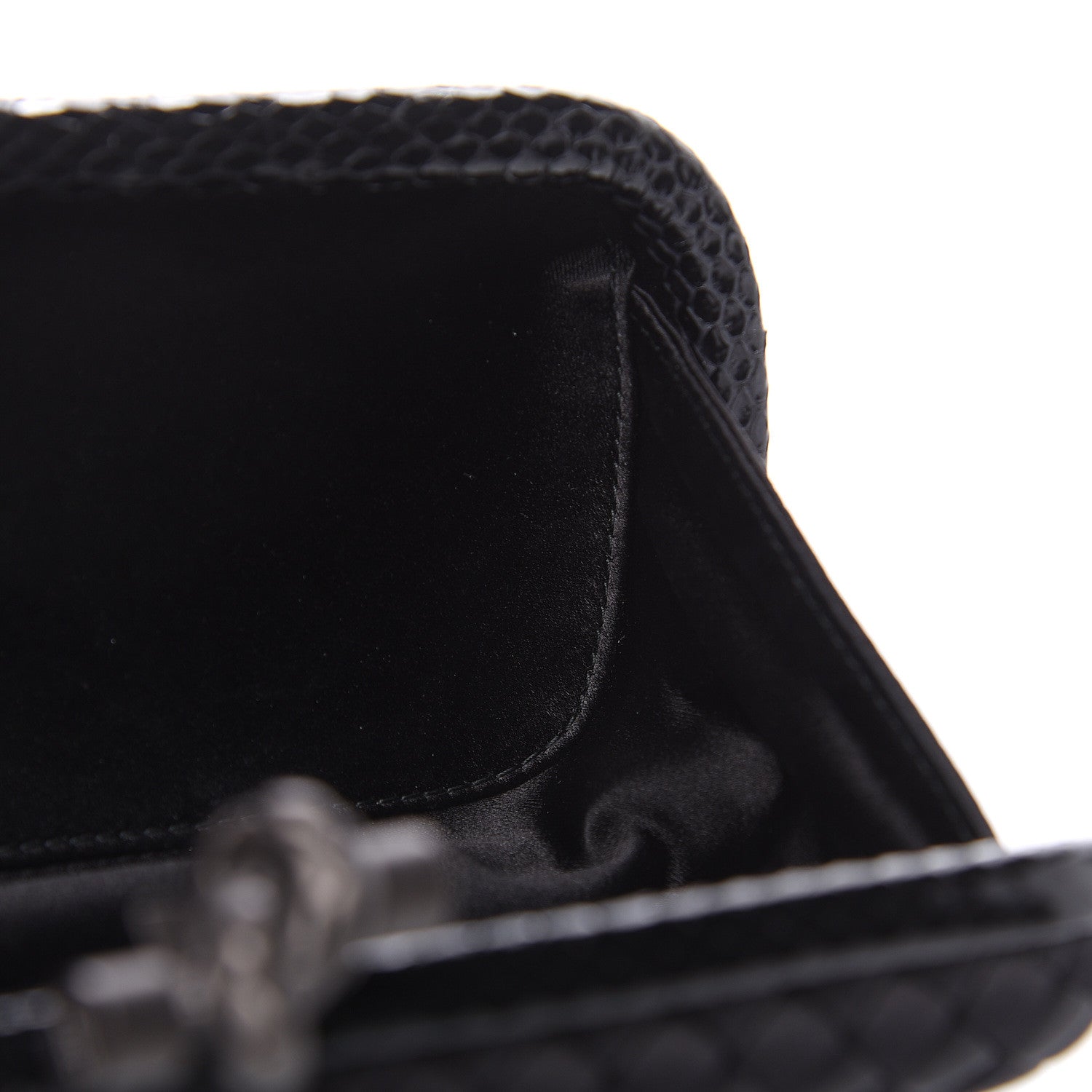 Bottega Veneta Satin Ayers Intreccio Impero Stretch Knot Clutch Black 8 of 10