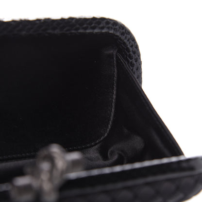 Bottega Veneta Satin Ayers Intreccio Impero Stretch Knot Clutch Black 8 of 10